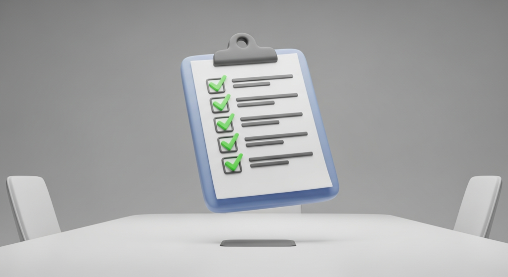 Lista de verificación (checklist) con criterios clave para seleccionar al mejor proveedor e implementador de ERP.